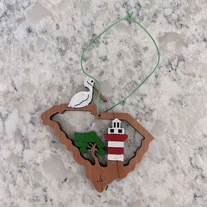 Wooden South Carolina Nautical Ornament